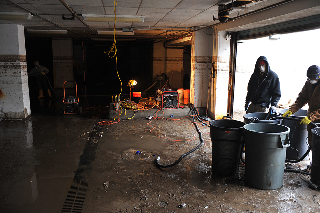 water damaged partition during Property Damage Restoration in Chicago 