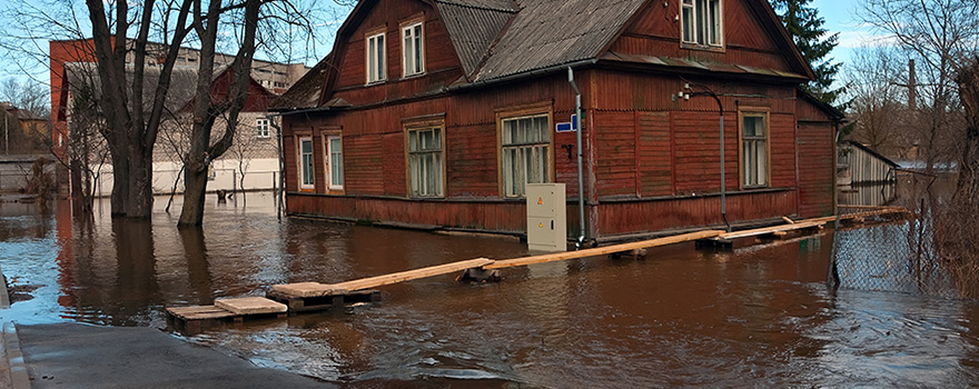 Flooded Street Needing Flood Restoration in Lincolnwood, Chicago, Des Plaines, Deerfield, IL